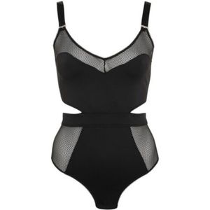 Topshop Dita Mesh Panel Thong Bodysuit